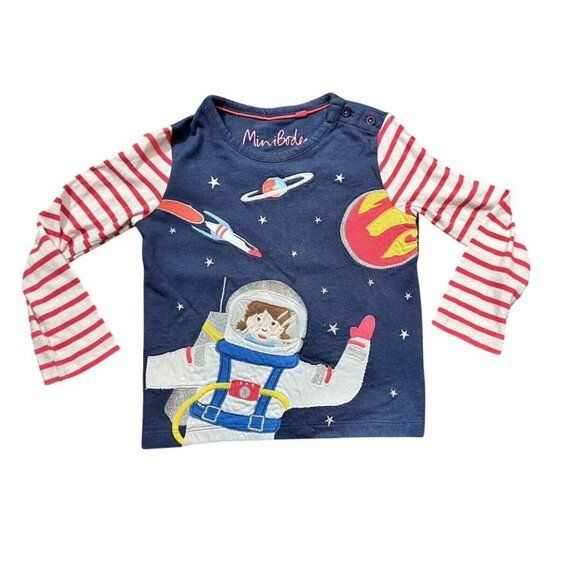 Mini Boden Other - HSA Mini Boden Astronaut Appliqué Long Sleeve Tee 2-3y